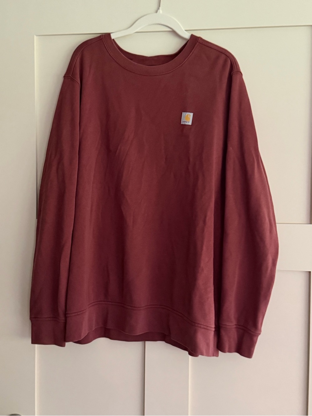 Carhartt Women’s Crewneck Sweatshirt in Burnt Red